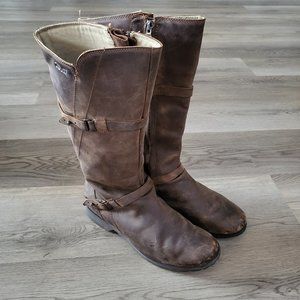 Teva De La Vina Tall Brown Waterproof Leather Boots Knee High